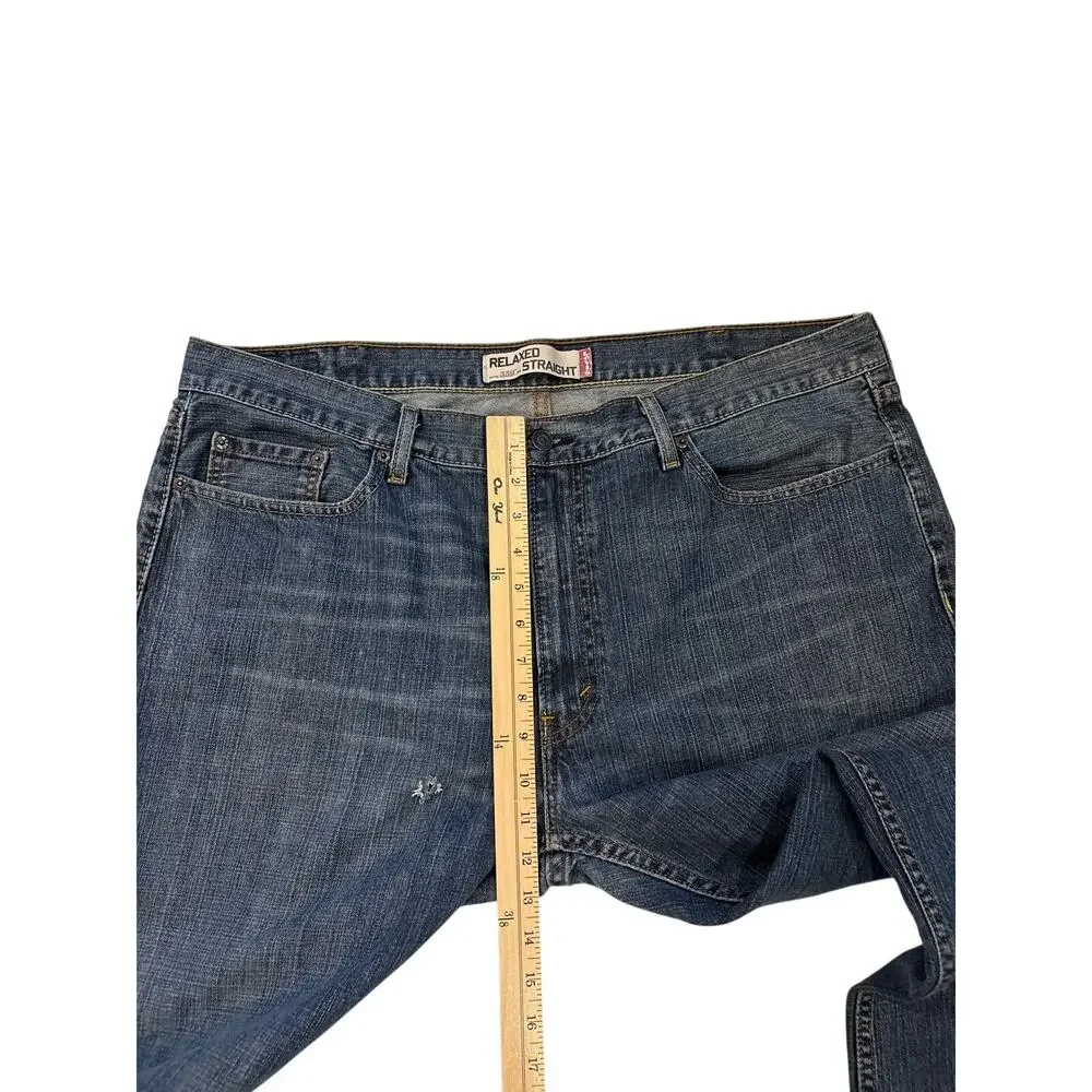 Levis 559 Jeans Mens 42x30 Blue Relaxed Fit Straight Leg Distressed Y2K *READ*